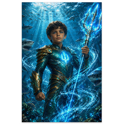 Aqua Boy Personalized Wooden Puzzle