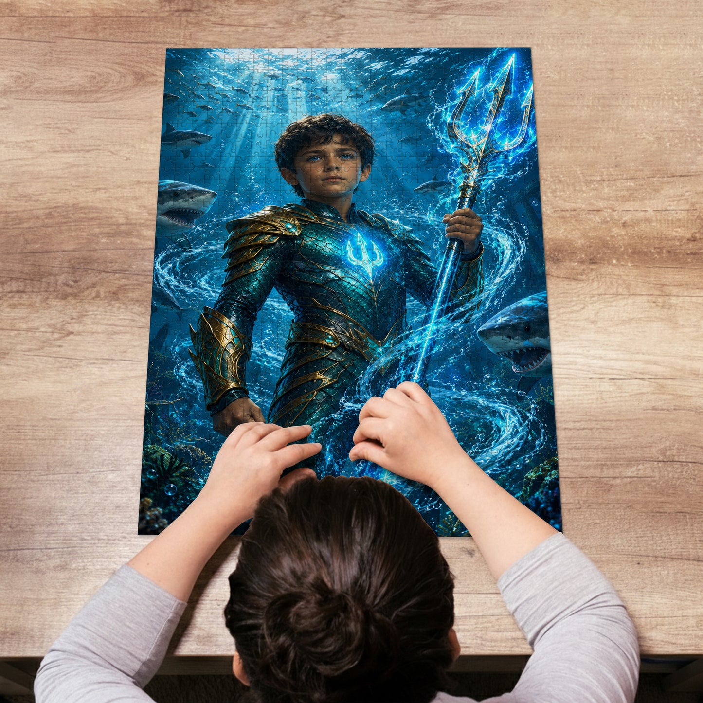Aqua Boy Personalized Wooden Puzzle