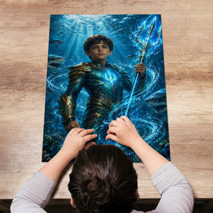 Aqua Boy Personalized Wooden Puzzle