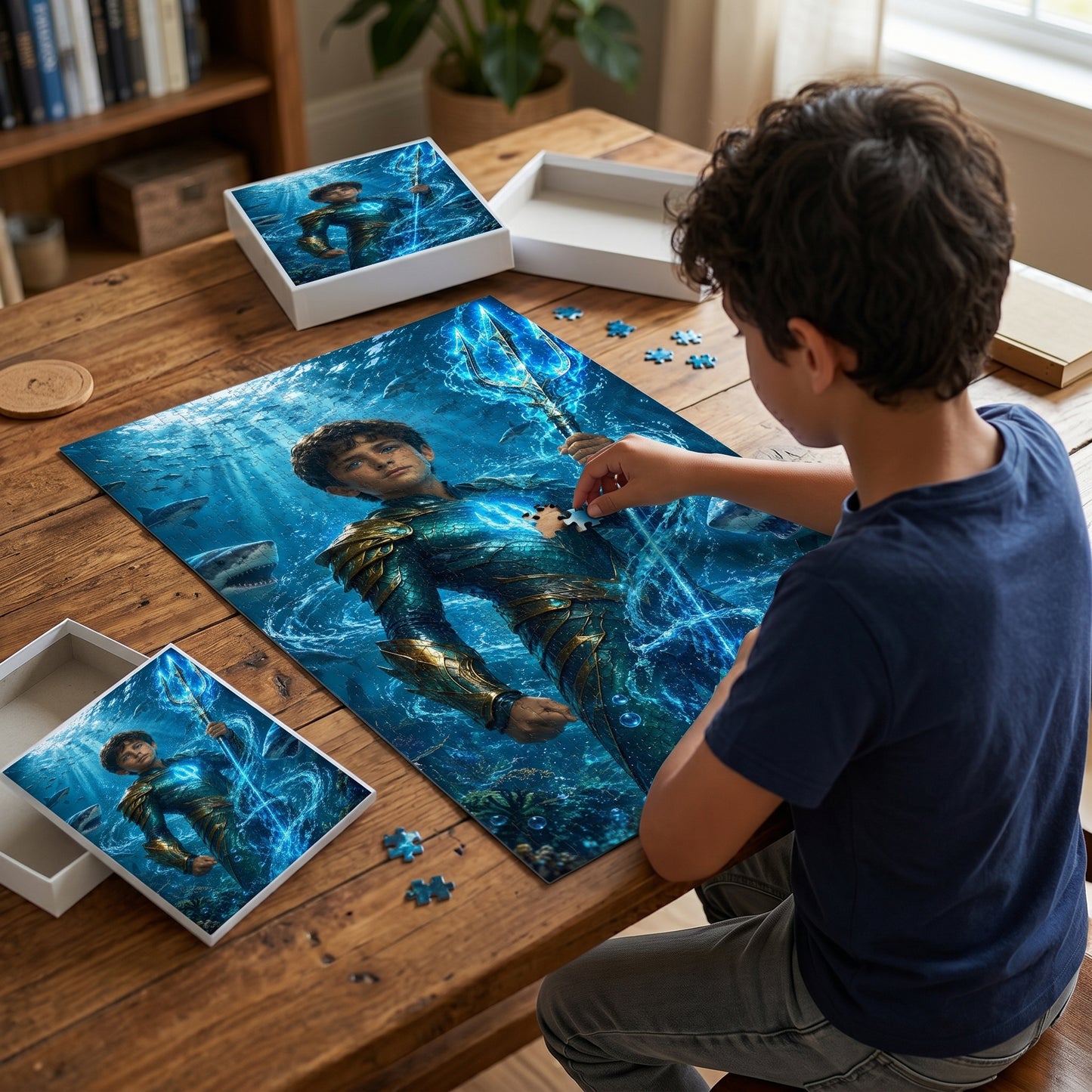 Aqua Boy Personalized Wooden Puzzle