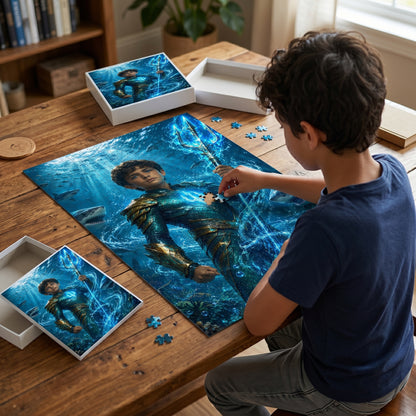 Aqua Boy Personalized Wooden Puzzle