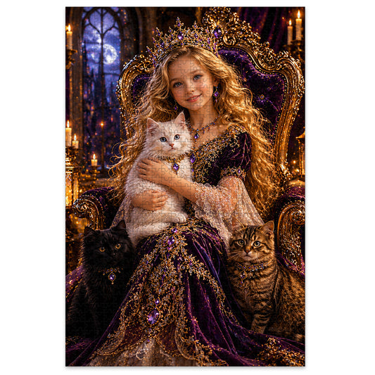 Cat Princess Personalized Wooden Puzzle