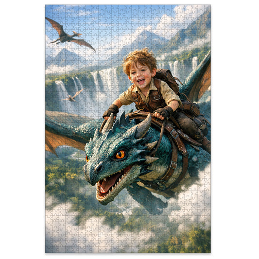 Dragon Rider Boy Personalized Wooden Puzzle