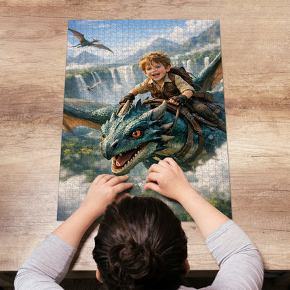 Dragon Rider Boy Personalized Wooden Puzzle