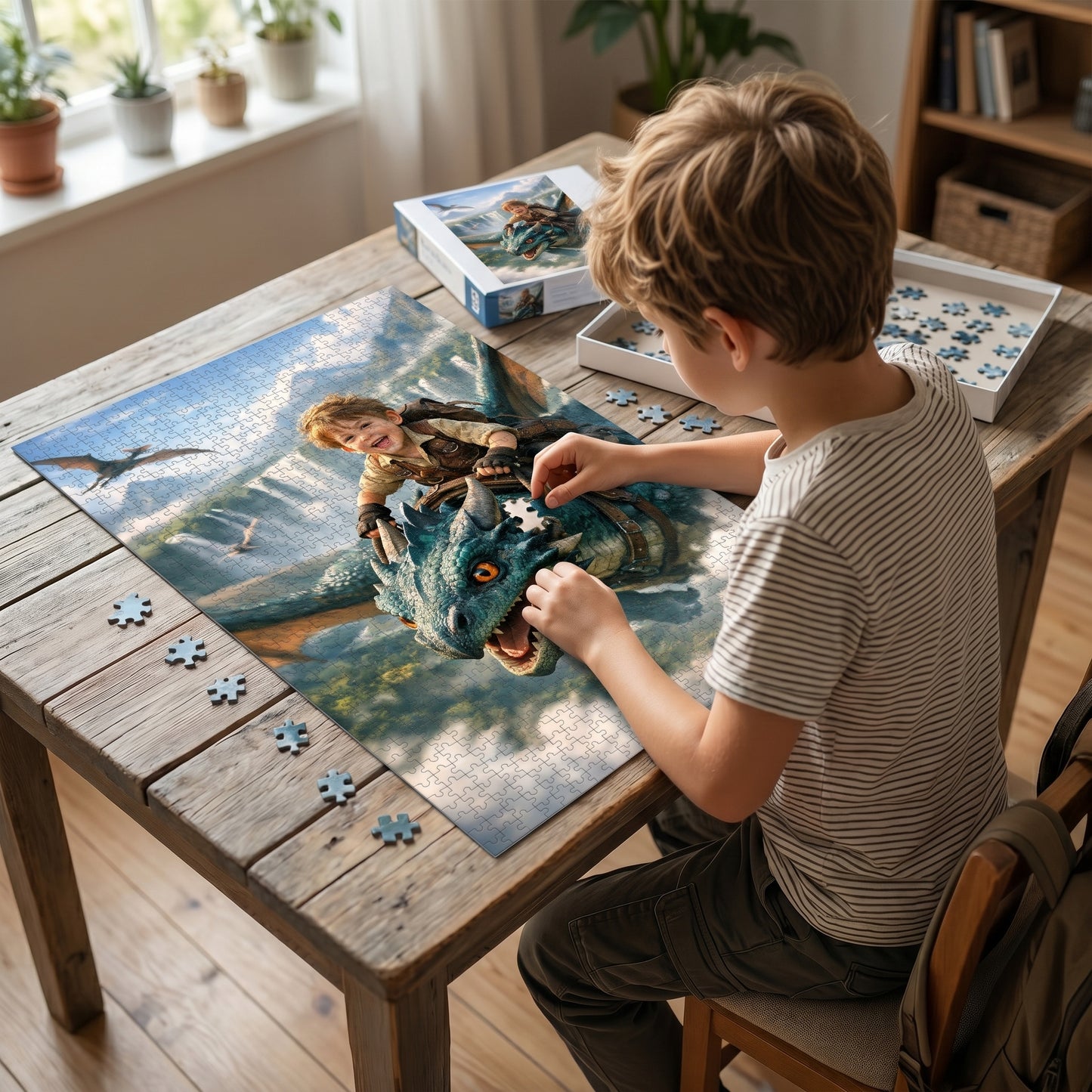 Dragon Rider Boy Personalized Wooden Puzzle