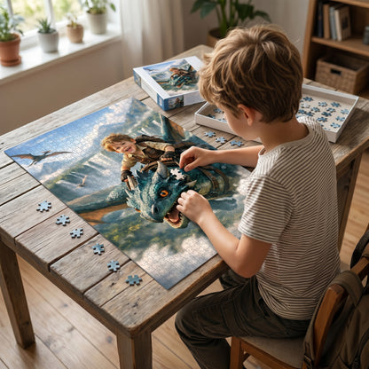 Dragon Rider Boy Personalized Wooden Puzzle