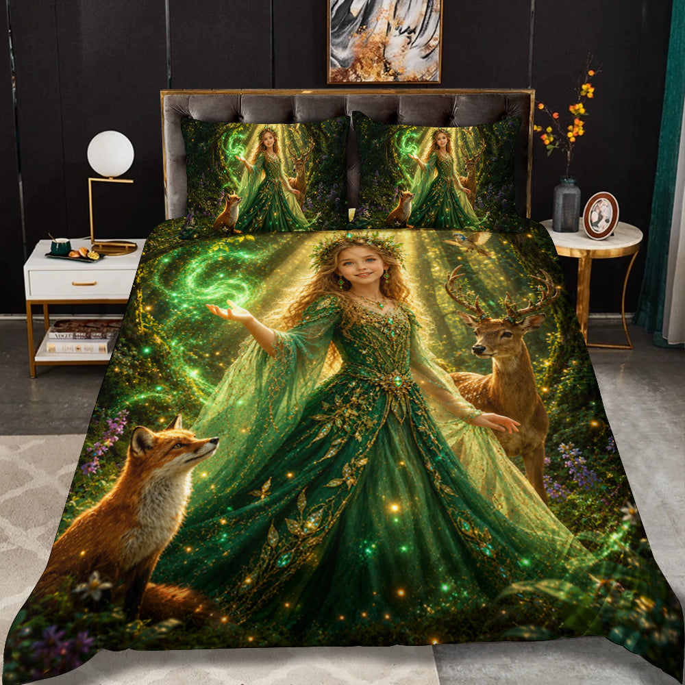 Enchanted Forest Princess Personalized Bedding Set