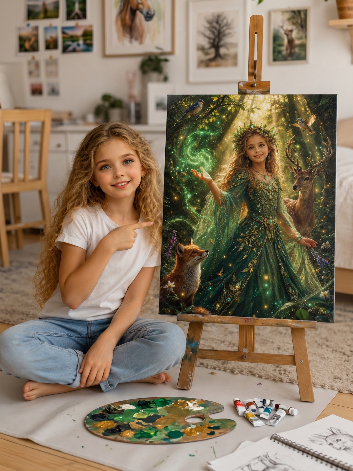 Enchanted Forest Princess Personalized Canvas