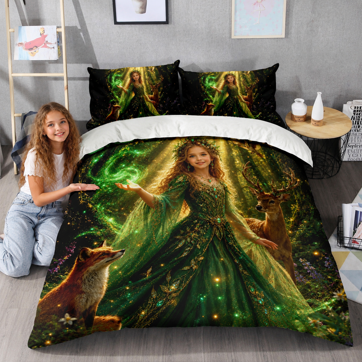Enchanted Forest Princess Personalized Bedding Set