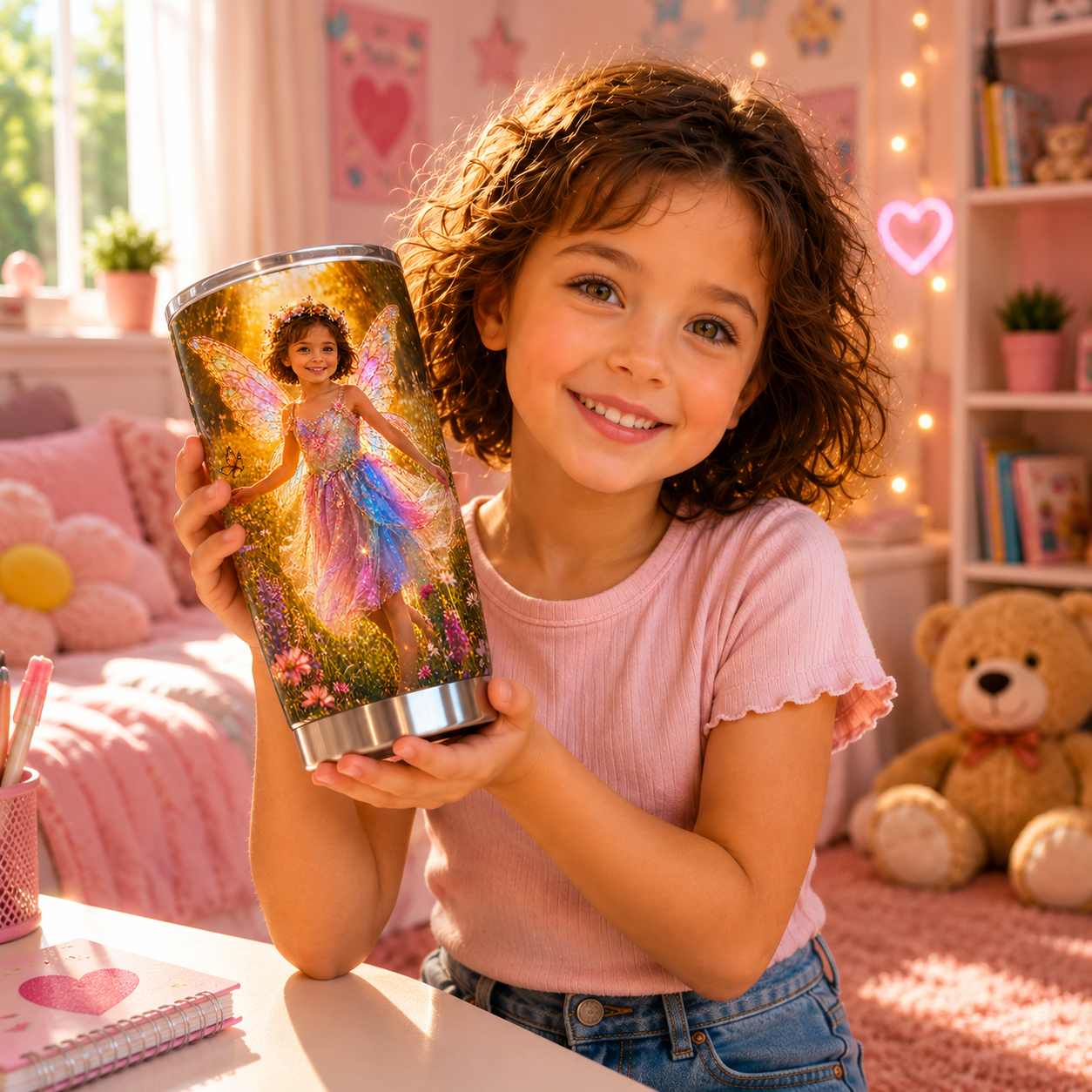 Fairy Meadow Princess Personalized Insulated Stainless Steel Tumbler