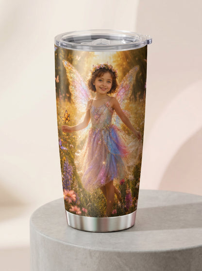 Fairy Meadow Princess Personalized Insulated Stainless Steel Tumbler