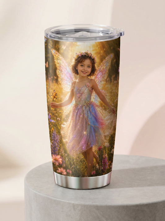 Fairy Meadow Princess Personalized Insulated Stainless Steel Tumbler