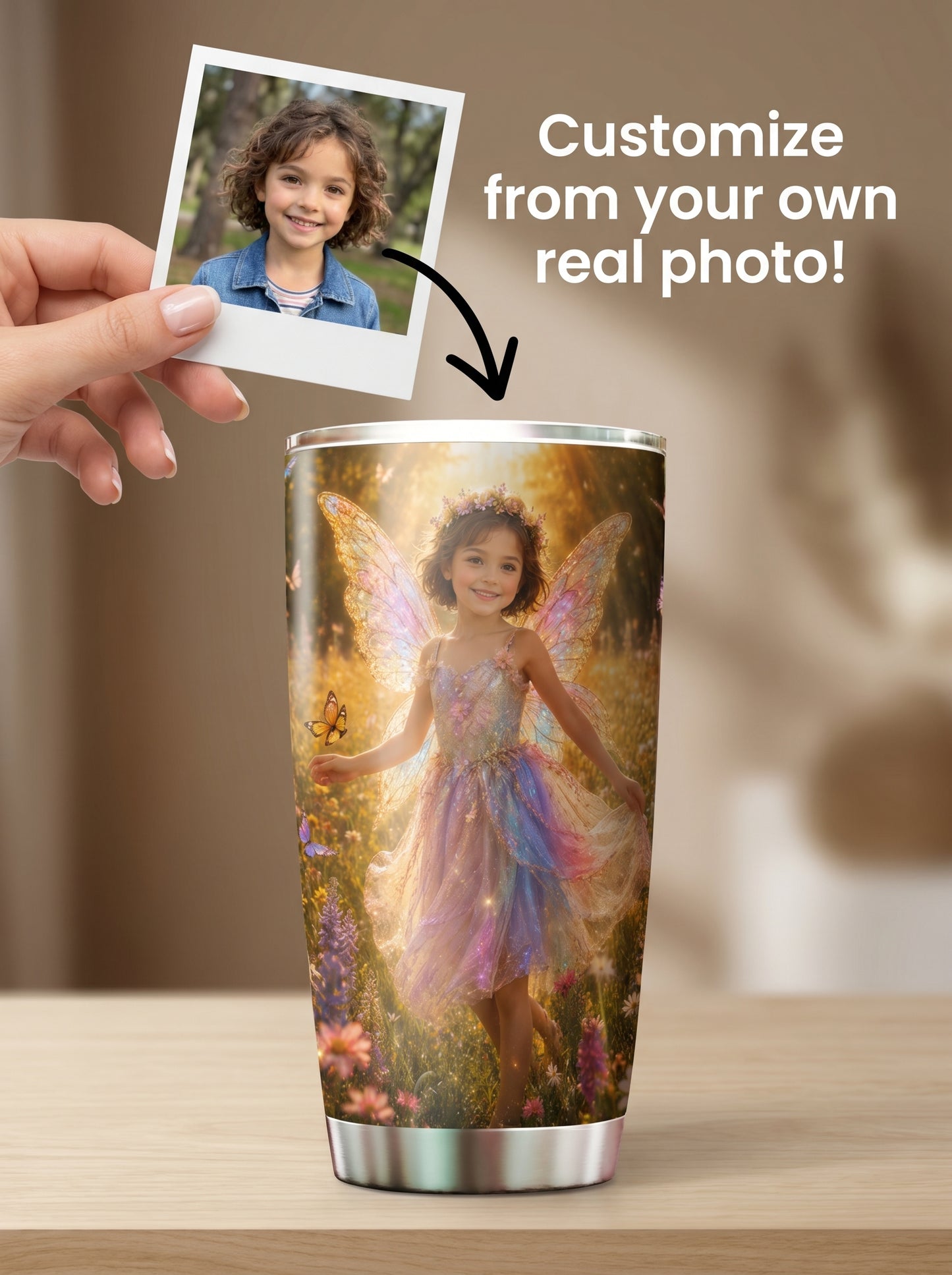 Fairy Meadow Princess Personalized Insulated Stainless Steel Tumbler