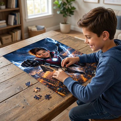 Lightning Boy Personalized Wooden Puzzle