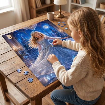 Moonlit Ballroom Princess Personalized Wooden Puzzle