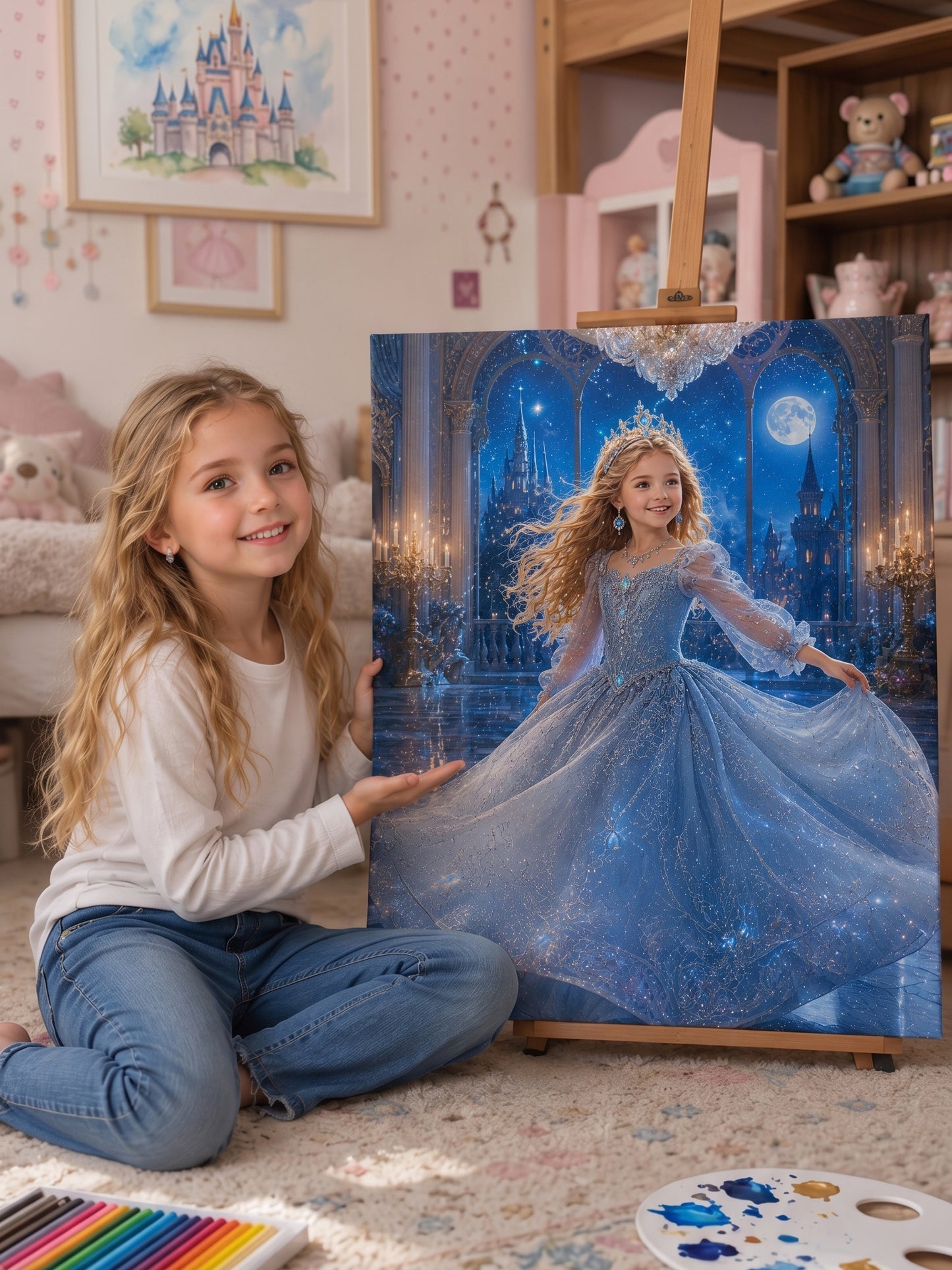 Moonlit Ballroom Princess Personalized Canvas