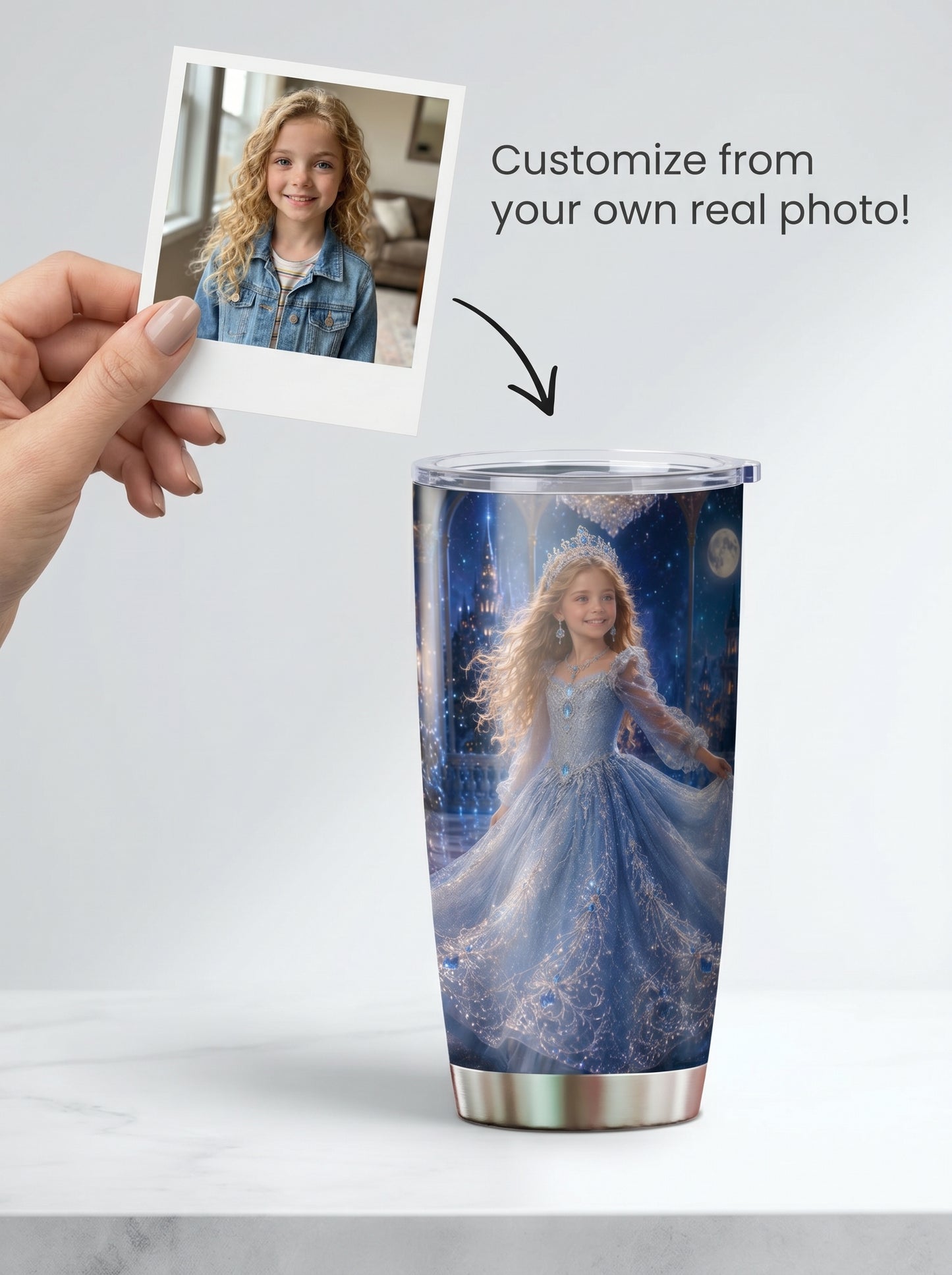 Moonlit Ballroom Princess Personalized Insulated Stainless Steel Tumbler
