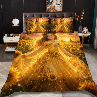 Sunflower Princess Personalized Bedding Set