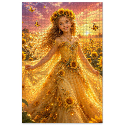 Sunflower Princess Personalized Wooden Puzzle