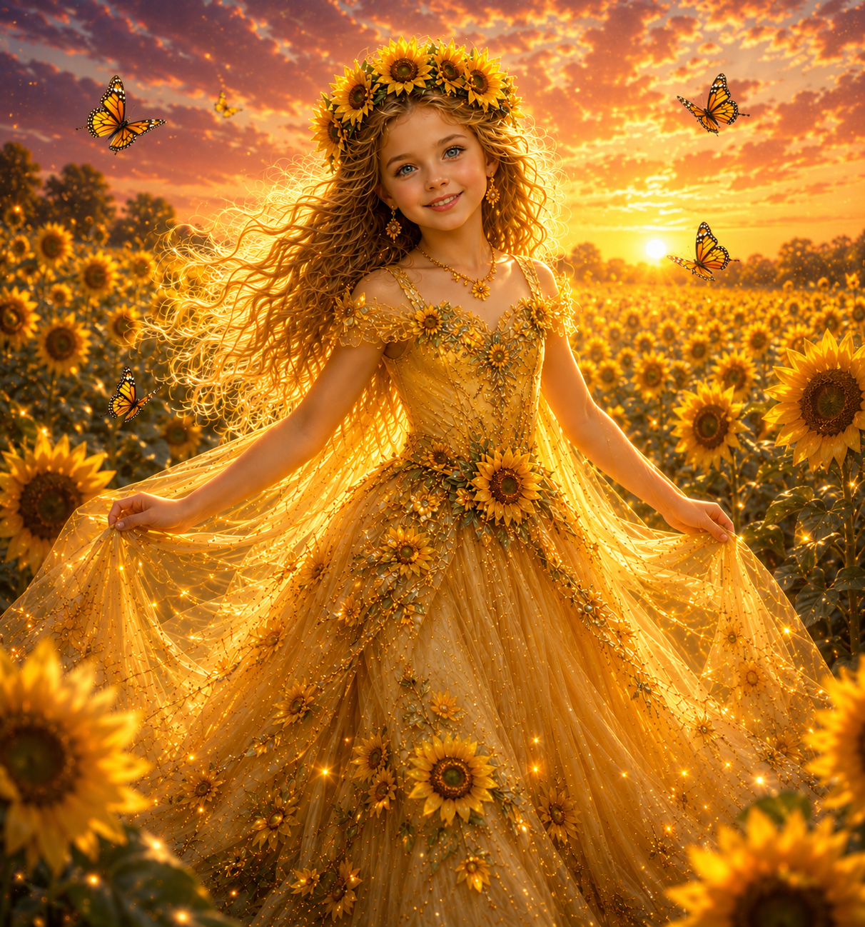 Sunflower Princess Personalized Insulated Stainless Steel Tumbler