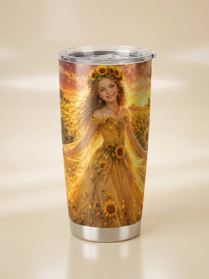 Sunflower Princess Personalized Insulated Stainless Steel Tumbler