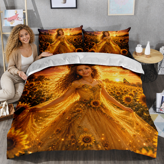 Sunflower Princess Personalized Bedding Set