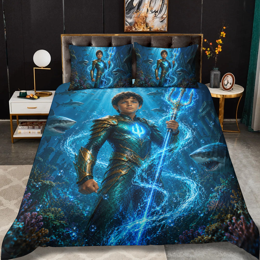 Aqua Boy Personalized Bedding Set