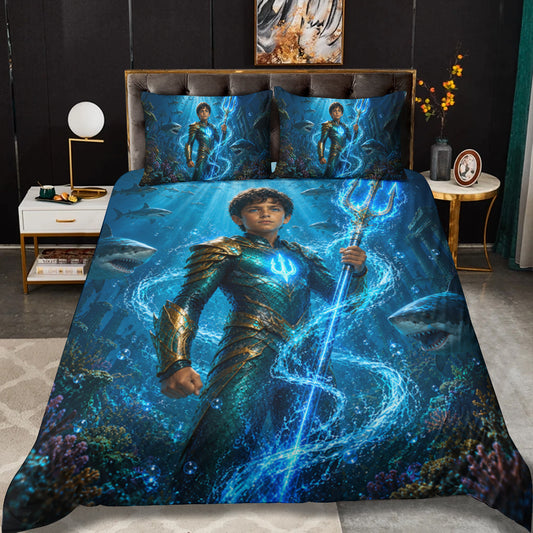 Aqua Boy Personalized Bedding Set