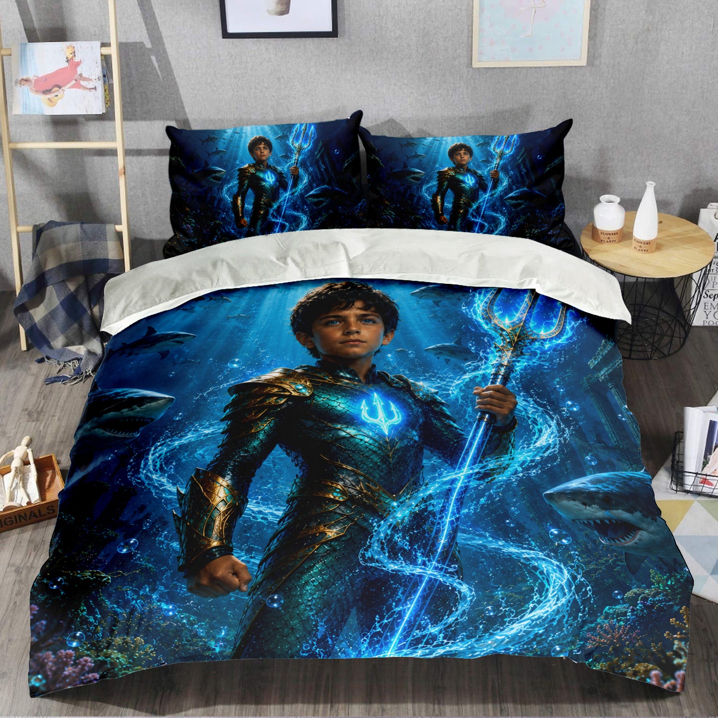Aqua Boy Personalized Bedding Set