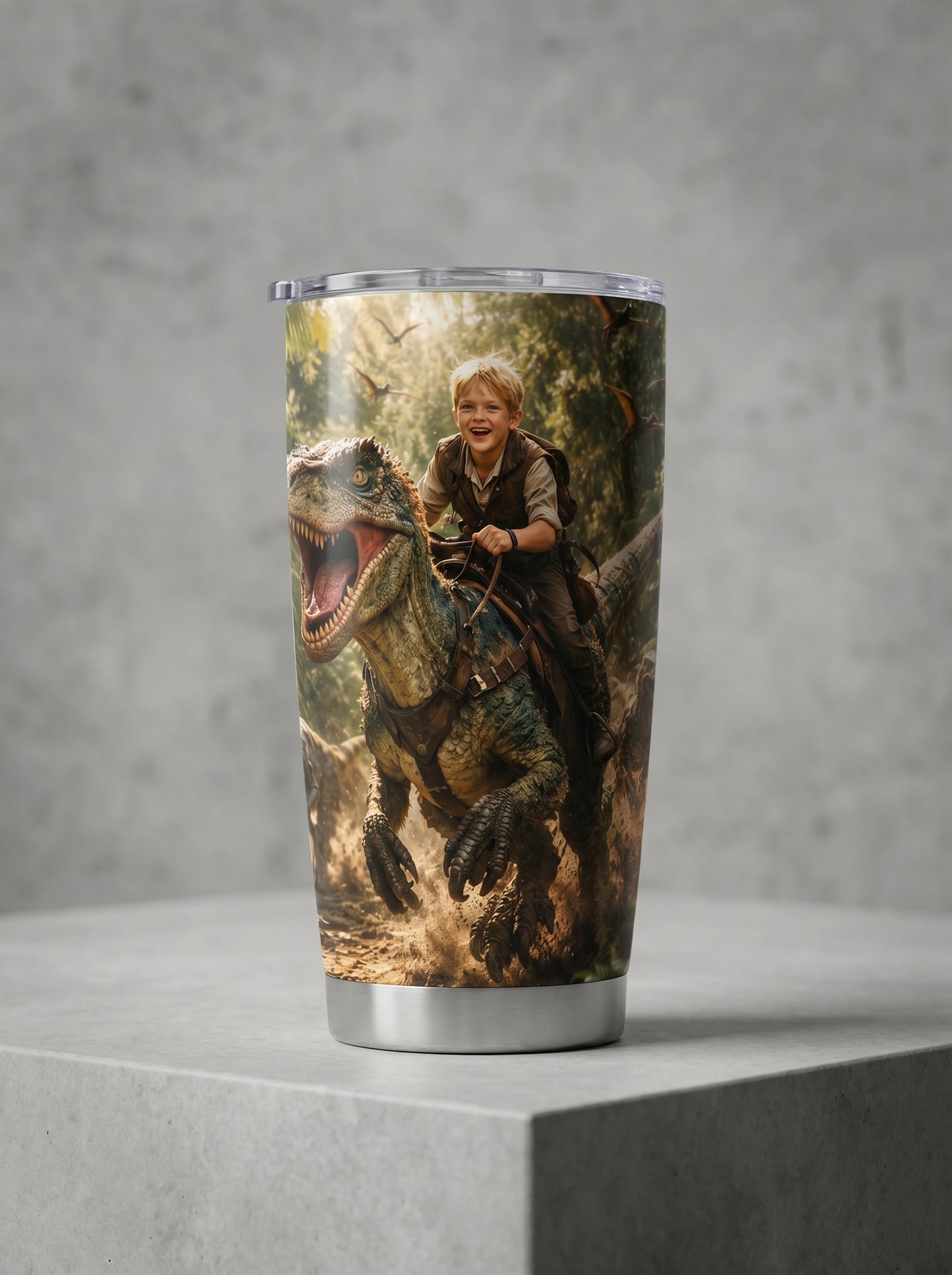 Dino Boy Personalized Insulated Stainless Steel Tumbler