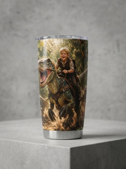 Dino Boy Personalized Insulated Stainless Steel Tumbler