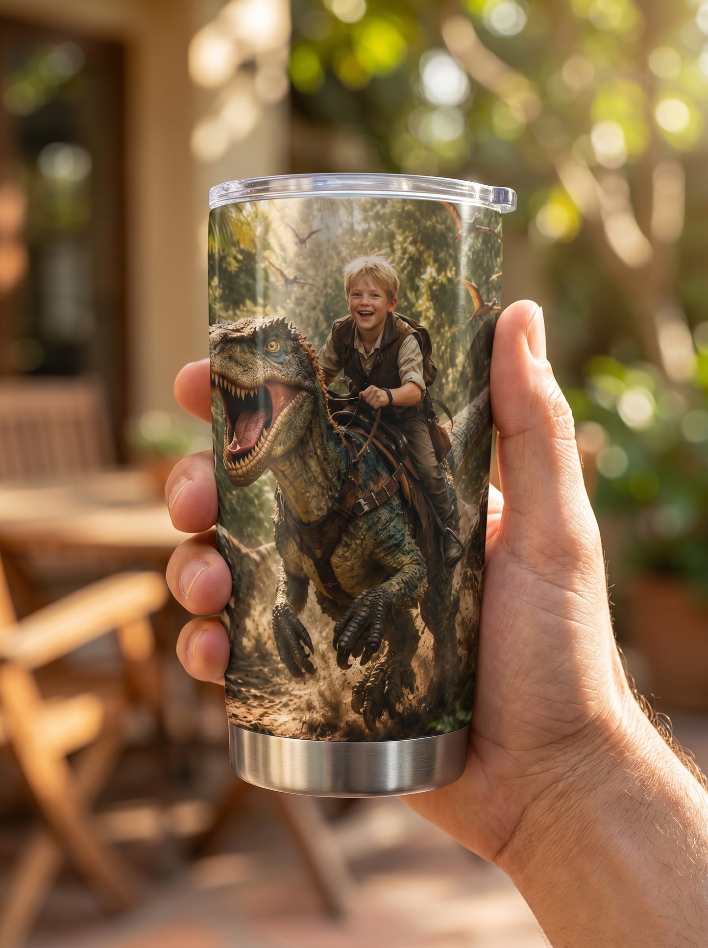 Dino Boy Personalized Insulated Stainless Steel Tumbler