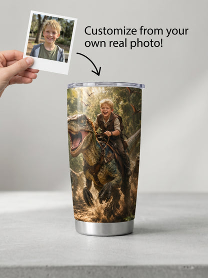 Dino Boy Personalized Insulated Stainless Steel Tumbler