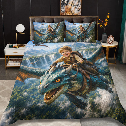 Dragon Rider Boy Personalized Bedding Set