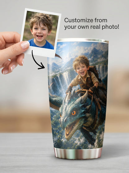 Dragon Rider Boy Personalized Insulated Stainless Steel Tumbler