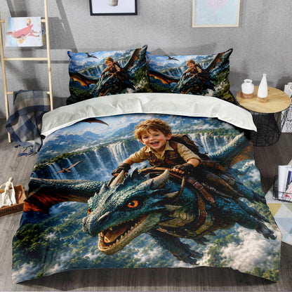 Dragon Rider Boy Personalized Bedding Set