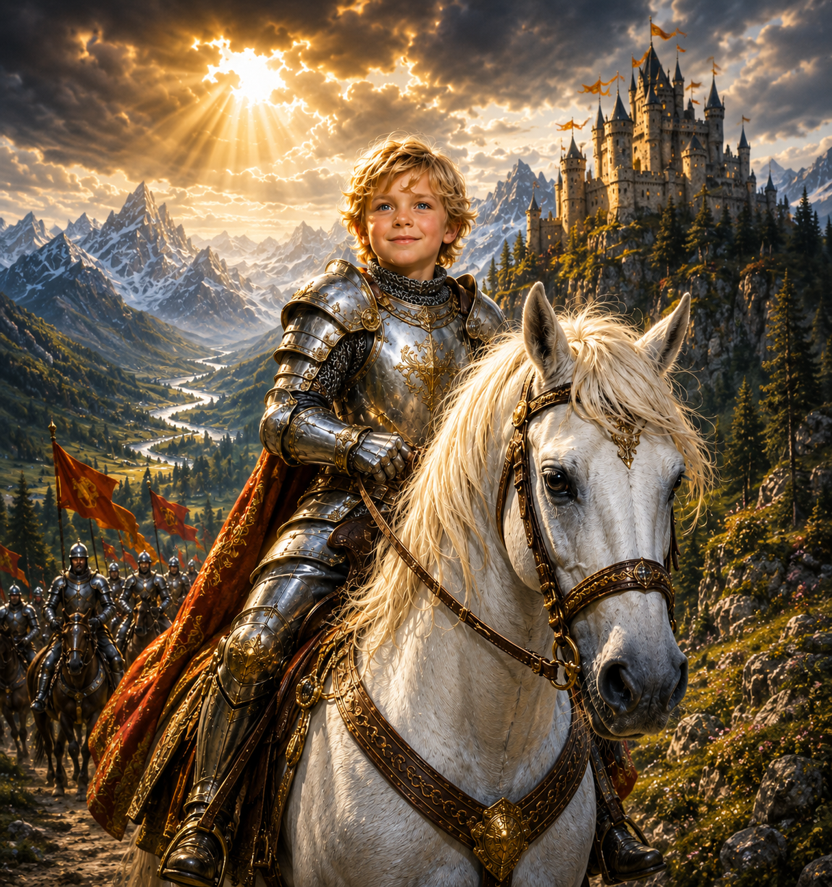 The Horse Knight Boy Personalized Bedding Set