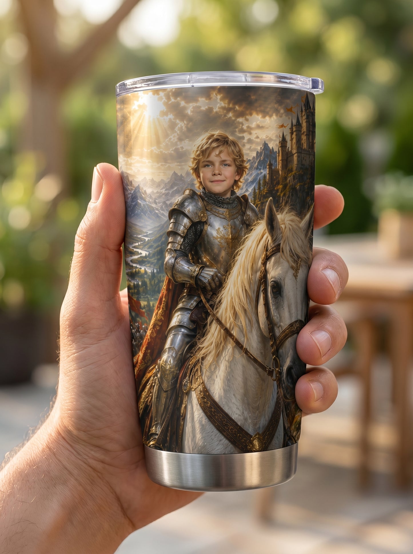 The Horse Knight Boy Personalized Insulated Stainless Steel Tumbler