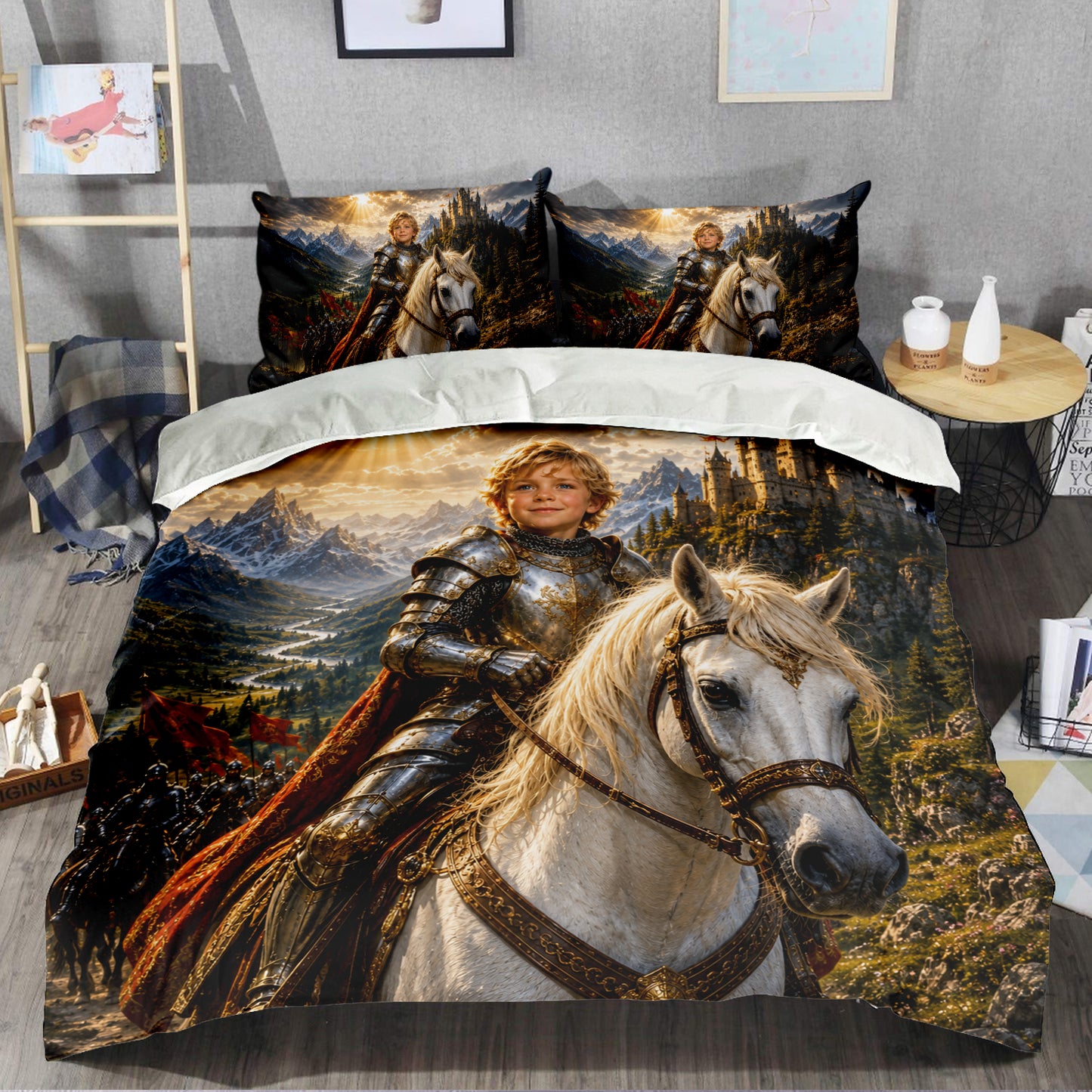 The Horse Knight Boy Personalized Bedding Set