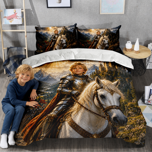 The Horse Knight Boy Personalized Bedding Set