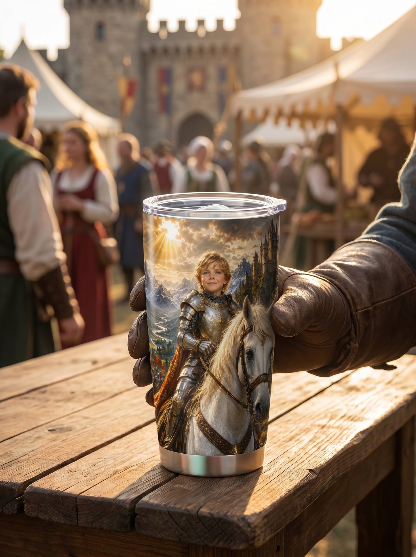 The Horse Knight Boy Personalized Insulated Stainless Steel Tumbler