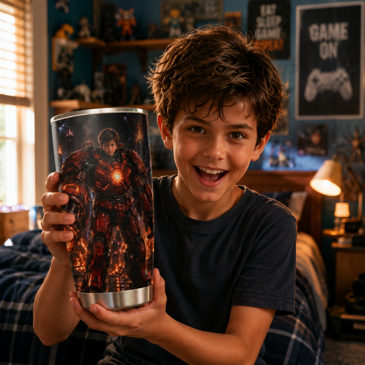 Iron Boy Personalized Insulated Stainless Steel Tumbler