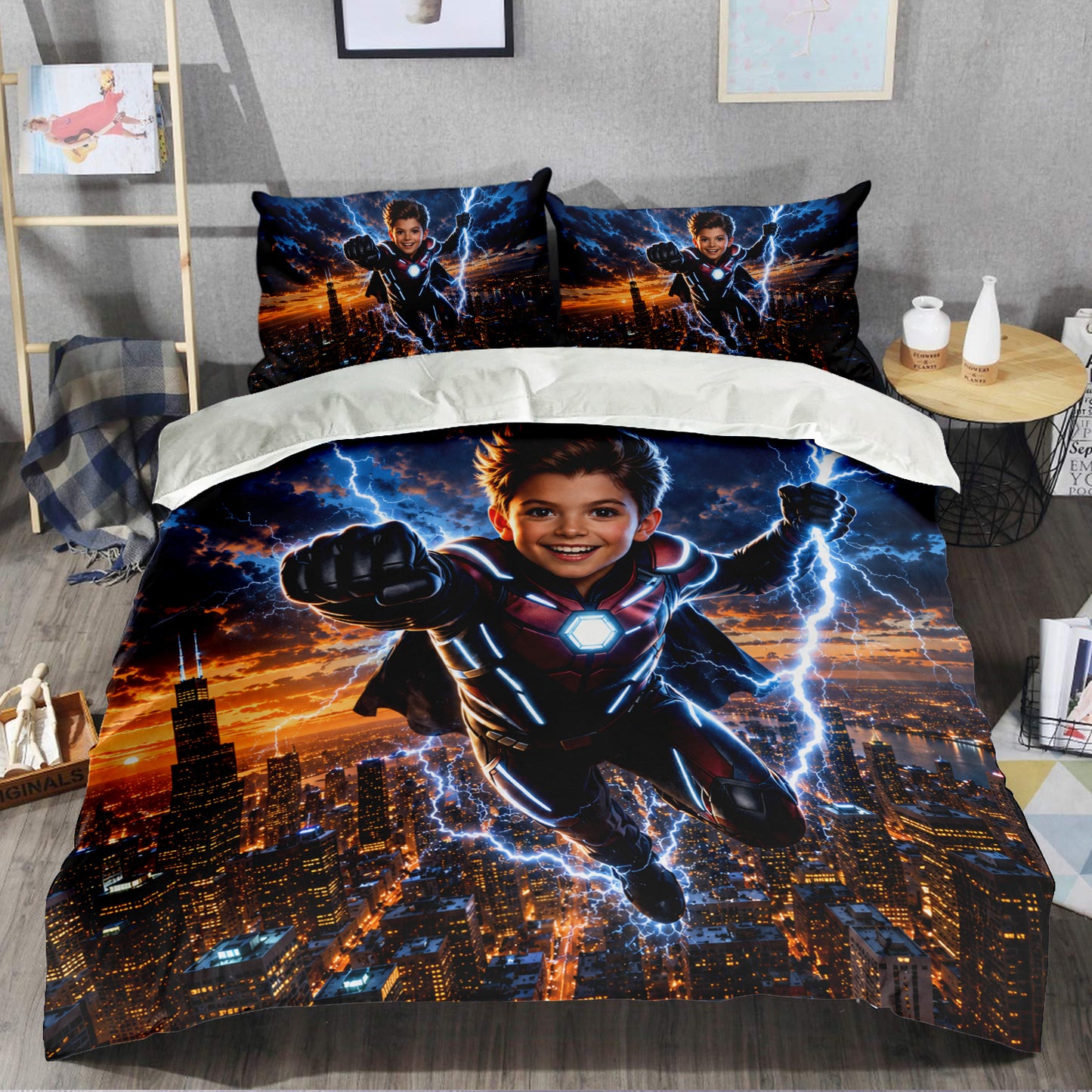 Lightning Boy Personalized Bedding Set