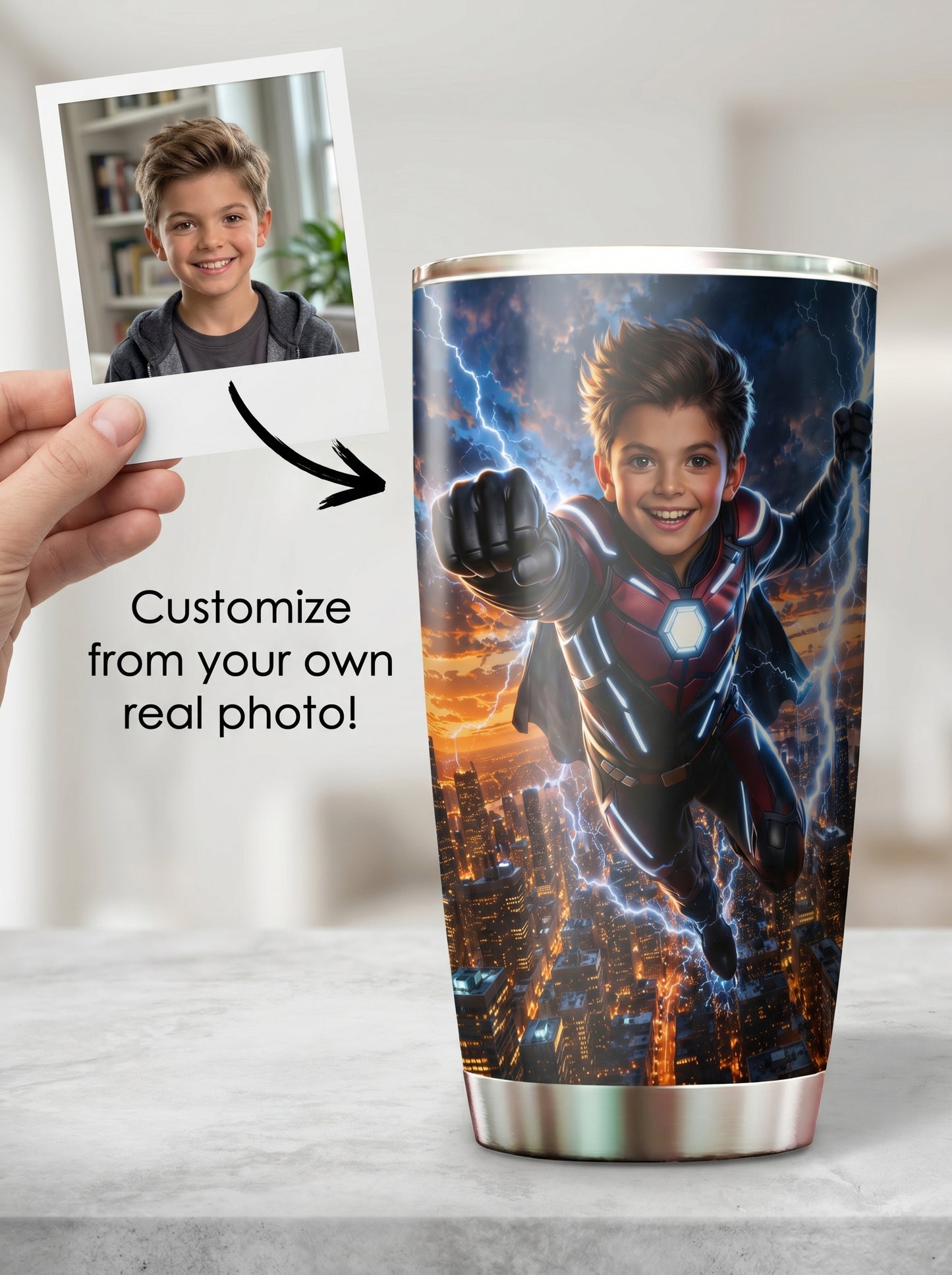 Lightning Boy Personalized Insulated Stainless Steel Tumbler