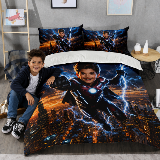 Lightning Boy Personalized Bedding Set
