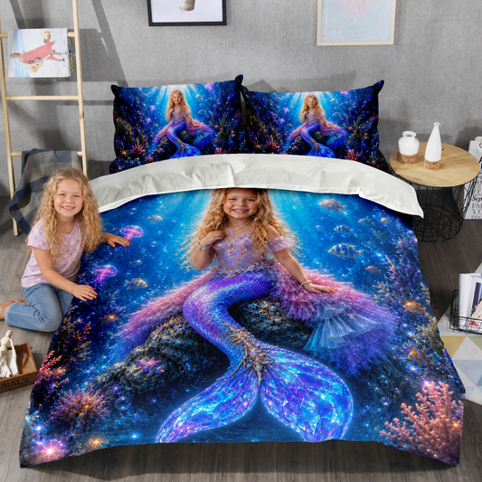 Mermaid Princess Personalized Bedding Set
