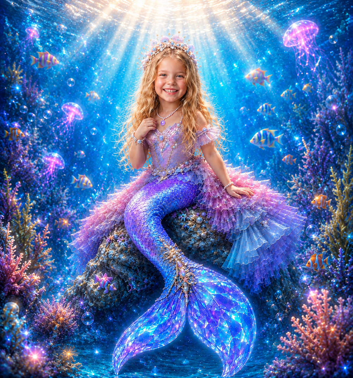 Mermaid Princess Personalized Bedding Set