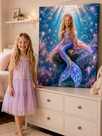 Personalized Mermaid Princess Canvas