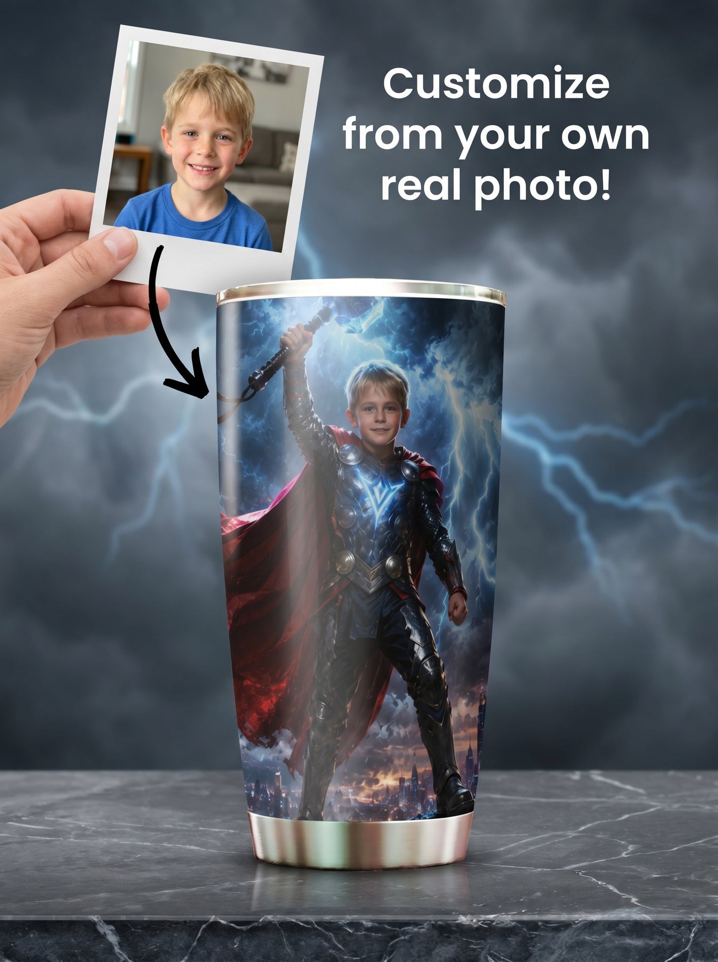 Thunder Boy Personalized Insulated Stainless Steel Tumbler