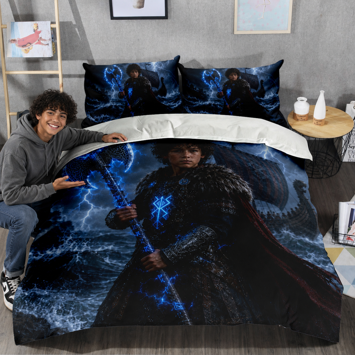 Viking Boy Personalized Bedding Set